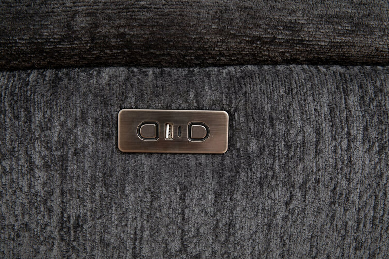 Sofa à inclinaison électrique Atlantis de 90 po en tissu avec position zéro gravité - gris foncé 