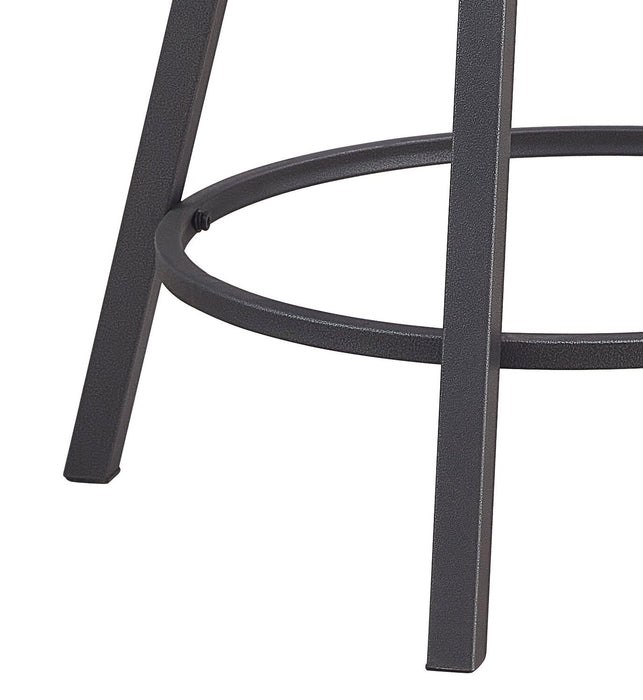 Tabouret bar Mila en tissu de cuir végétalien et en métal avec siège pivotant - rouge