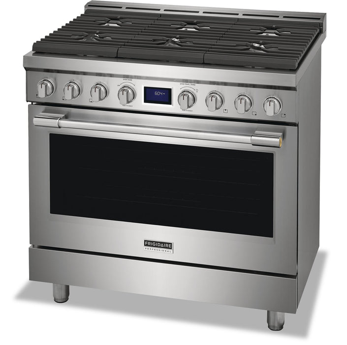Cuisinière à gaz Frigidaire Professional de 4,4 pi³ à convection véritable avec surface de cuisson à 6 brûleurs - acier inoxydable Smudge-ProofMD - PCFG3670AF