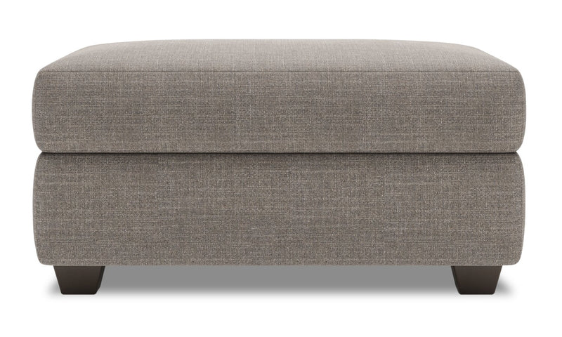 Pouf de rangement personnalisable The Trunk de Sofa Lab de 39 po fabriqué au Canada en tissu d’apparence lin - gris Luna Smoke