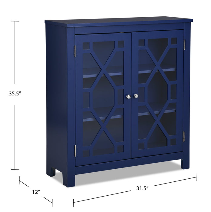 Armoire décorative Clary de 31,5 po avec portes en verre - bleu marine