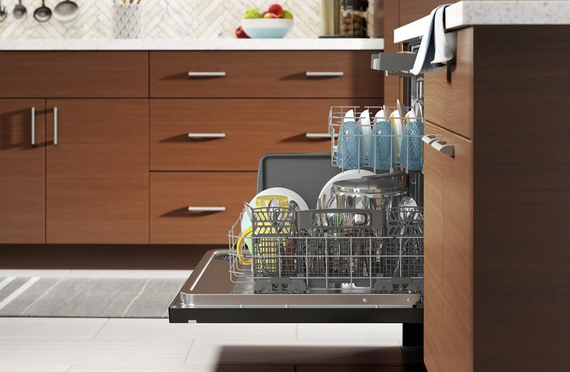 Lave-vaisselle encastré Whirlpool de 24 po et de 47 dBA avec commandes sur le dessus - acier inoxydable noir résistant aux traces de doigts - WDTA50SAKV