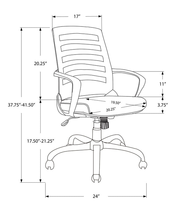 Chaise de bureau Felton de 24 po - mailles noires