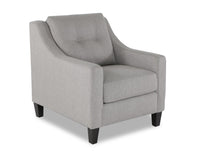  Fauteuil Kylie de Cindy Crawford Home de 32 po fabriqué au Canada en tissu d’apparence lin avec capitonnage - gris Zeus