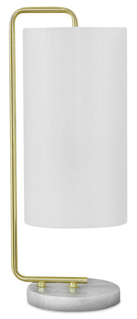 Lampe de table de 20 po dorée avec base en marbre