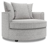 Fauteuil d’appoint enveloppant Sofa Lab personnalisable de 48 po fabriqué au Canada en tissu d’apparence lin - gris Luna Domino