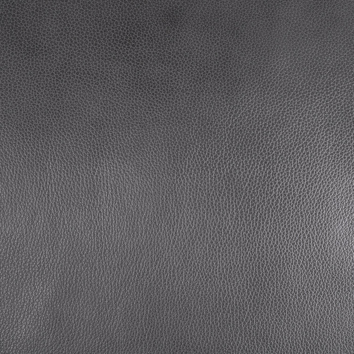 Meuble Vita de Château d’Ax de 44 po en cuir 100 % véritable avec coutures à motif de diamant et pattes en bois - gris anthracite