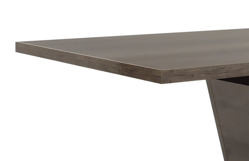 Table de salle à manger Gino avec rallonge de 63 po à 86 po (L) - fabriquée en Italie, base piédestal, moderne - brune