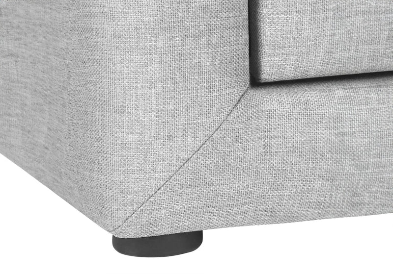 Table de nuit rembourrée Zara de 20,5 po (l) x 20,75 po (H) à 2 tiroirs - grise