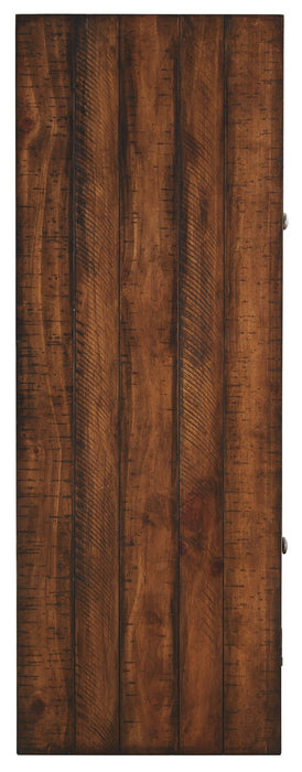 Table de salon rustique Cottage Lane de 50 po avec rangement et tablette - bois brun foncé