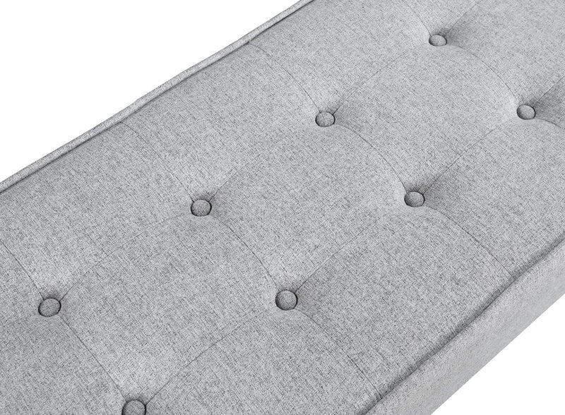 Banc de rangement Ryan de 43,5 po avec tablette inférieure - gris clair