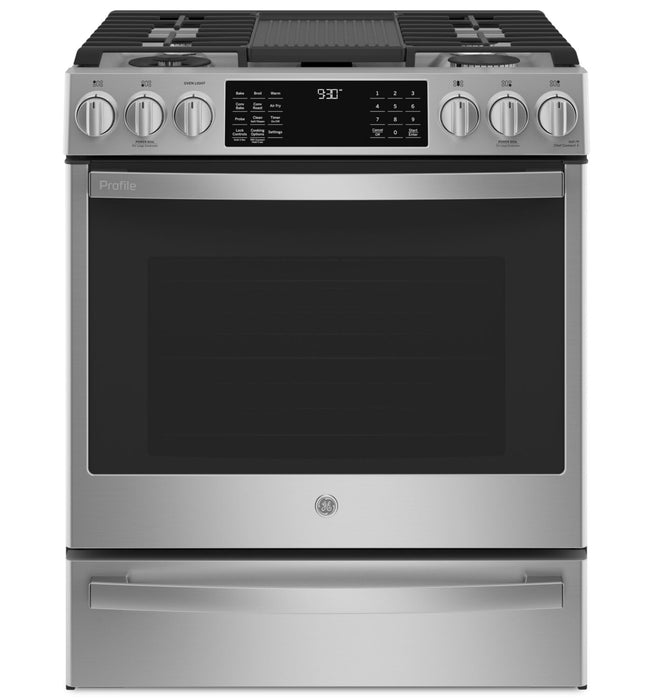 Cuisinière intelligente hybride Profile de 5,6 pi³ avec convection européenne véritable - acier inoxydable résistant aux traces de doigts - PC2S930YPFS