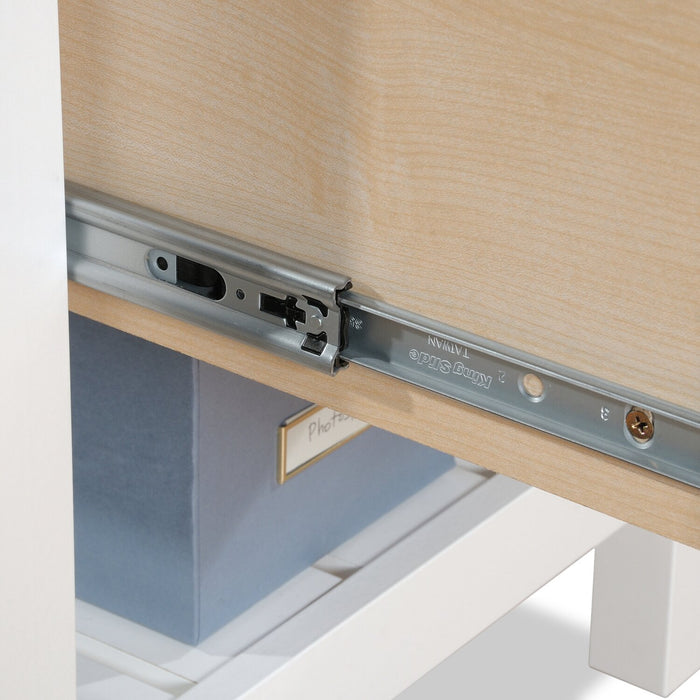 Bureau en forme de L Joana de 65,12 po - blanc doux 