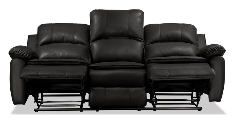 Sofa inclinable Chandler de 82 po en tissu d’apparence cuir - gris