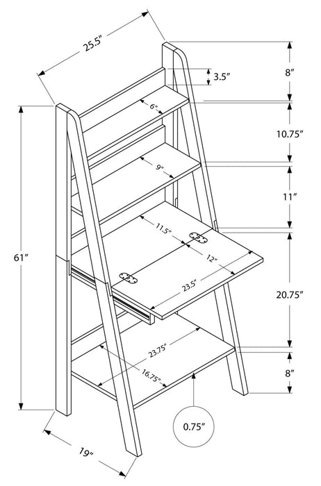 Bureau de style échelle Darian de 25,5 po - taupe
