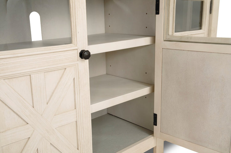 Meuble pour téléviseur rustique Bolanburg de 75 po avec rangement et système de gestion des câbles pour téléviseurs jusqu’à 85 po - blanc antique 