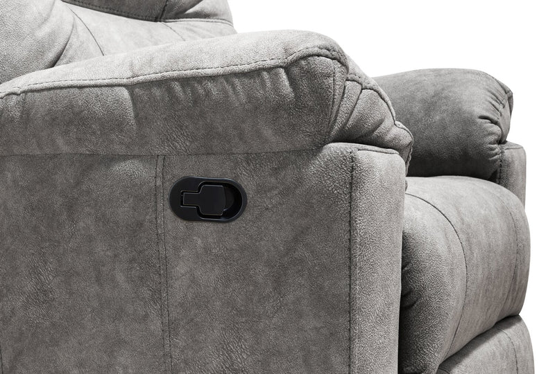 Fauteuil coulissant inclinable Gybson de 38 po fabriqué au Canada en tissu - gris