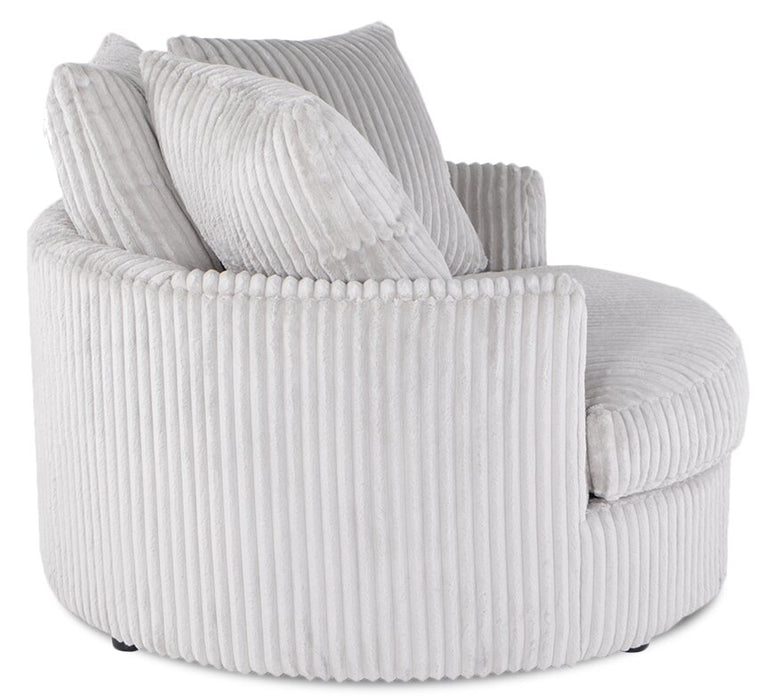 Fauteuil d’appoint Cuddler Grande de 48 po fabriqué au Canada en tissu de chenille - gris Groove Mist