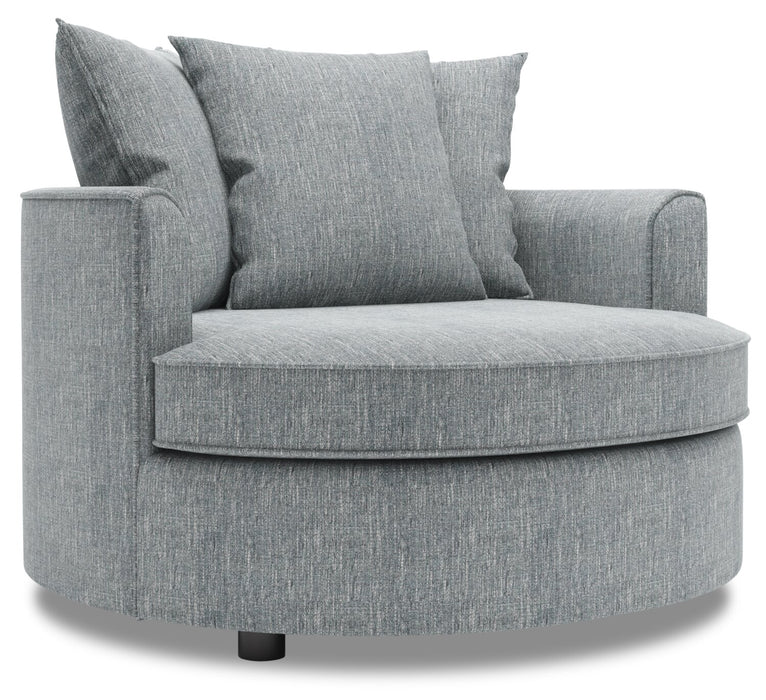 Fauteuil d’appoint enveloppant Sofa Lab personnalisable de 48 po fabriqué au Canada en tissu d’apparence lin - gris Luna Pewter