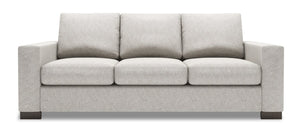 Sofa personnalisable Track de Sofa Lab de 85 po fabriqué au Canada en tissu de chenille avec accoudoirs rectilignes - argenté Luxury Silver