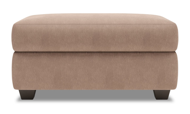 Pouf de rangement personnalisable The Trunk de Sofa Lab de 39 po fabriqué au Canada en tissu d’apparence lin - brun Pax Wicker