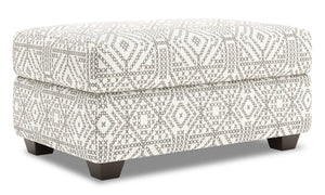 Pouf de rangement personnalisable The Trunk de Sofa Lab de 39 po fabriqué au Canada en tissu - Greystone multicolore