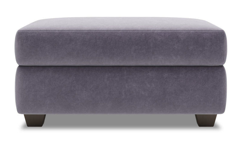 Pouf de rangement personnalisable The Trunk de Sofa Lab de 39 po fabriqué au Canada en tissu de velours - gris Granite Grey