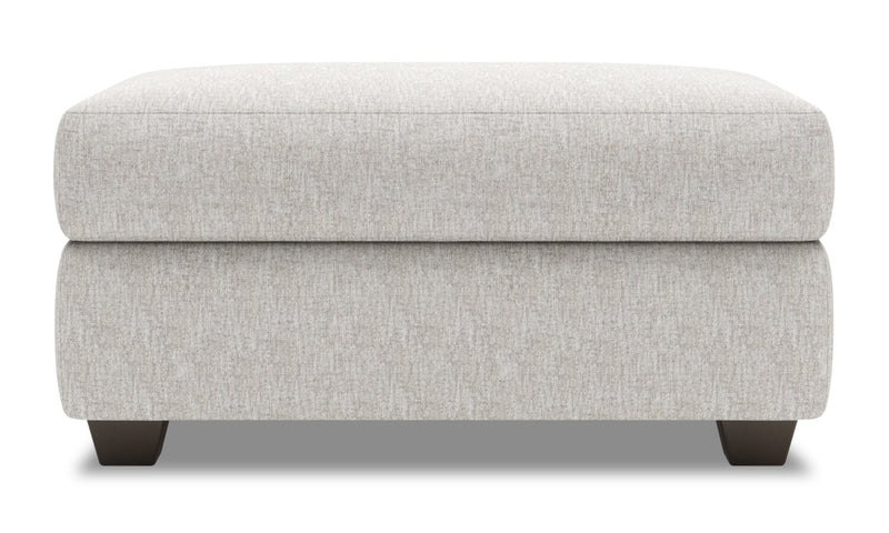 Pouf de rangement personnalisable The Trunk de Sofa Lab de 39 po fabriqué au Canada en tissu de chenille - argenté Luxury Silver