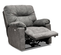  Fauteuil à inclinaison électrique Gybson de 38 po fabriqué au Canada en tissu - gris
