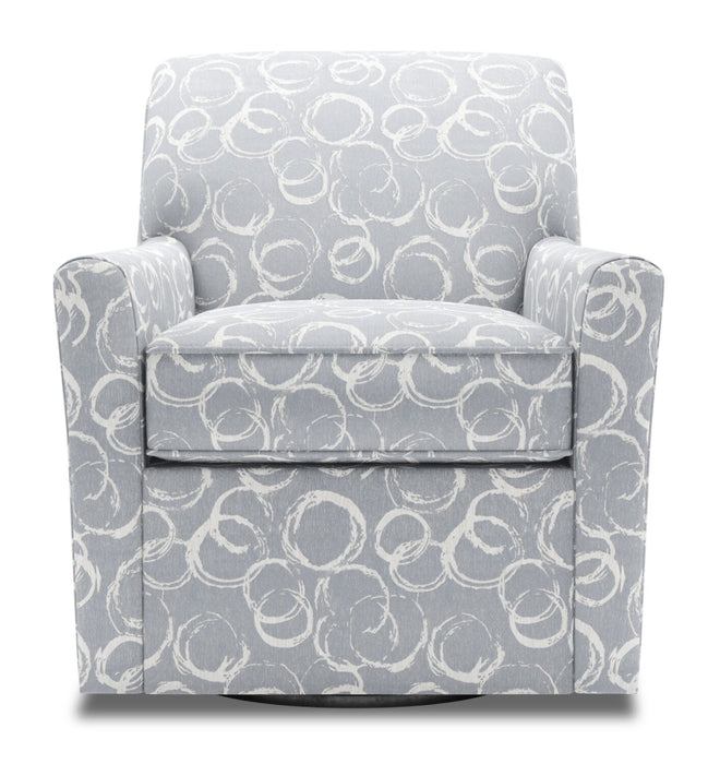 Fauteuil d’appoint pivotant Sofa Lab personnalisable de 31 po fabriqué au Canada en tissu - Alloy multicolore