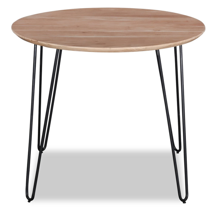 Table de salle à manger ronde Miya de 36 po (L) en acacia et métal - naturelle