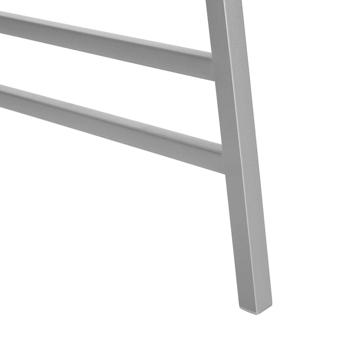 Table à café moderne Atlas de 40 po - dessus blanc avec pattes en métal gris