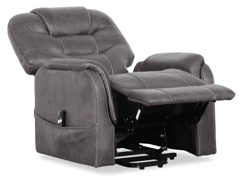 Fauteuil basculeur à inclinaison électrique Landon de 34 po en microfibre - gris