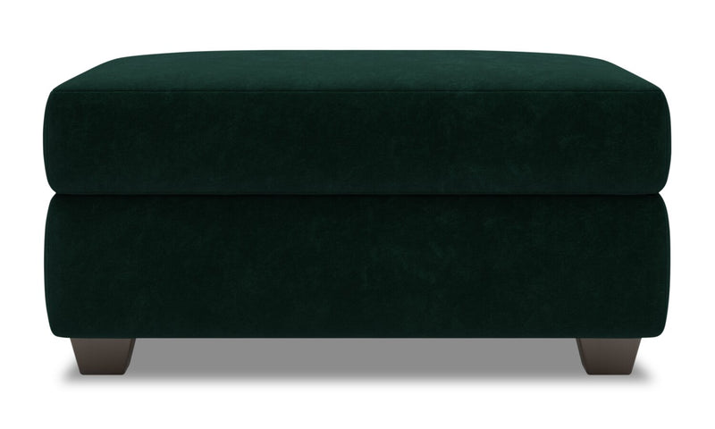 Pouf de rangement personnalisable The Trunk de Sofa Lab de 39 po fabriqué au Canada en tissu de velours - vert Hunter Green