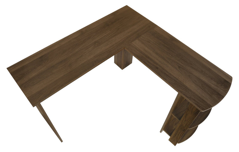Bureau en forme de L Eason de 47 po avec tablette - noyer