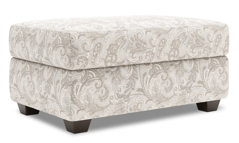 Pouf de rangement personnalisable The Trunk de Sofa Lab de 39 po fabriqué au Canada en tissu - gris Dove Grey
