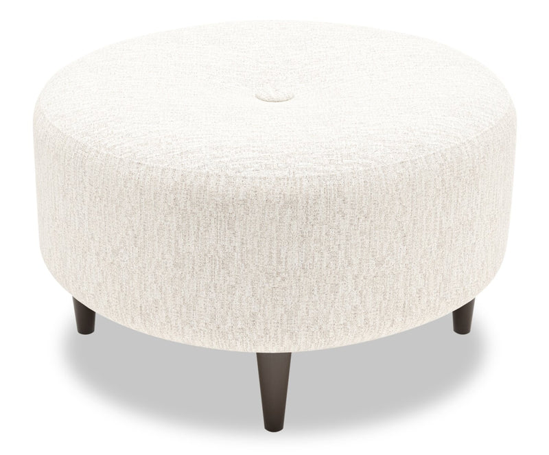 Pouf personnalisable The Curve de Sofa Lab de 31 po fabriqué au Canada en tissu de chenille - beige Luxury Sand