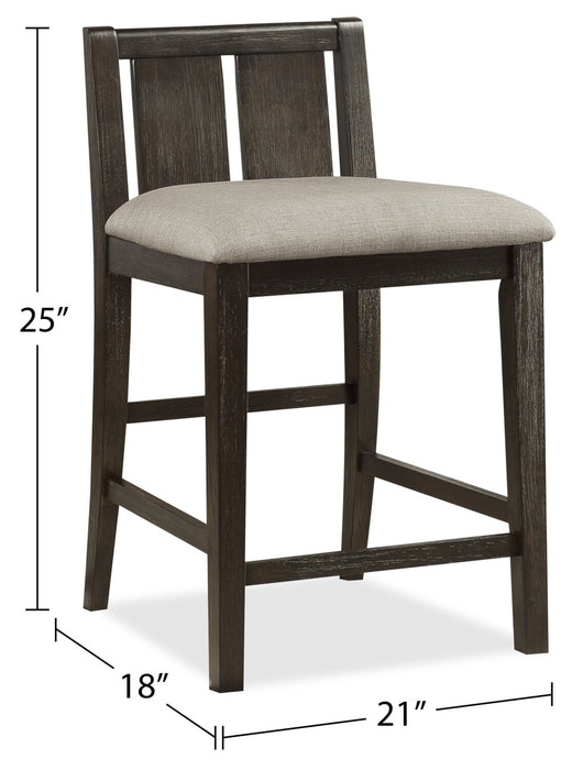 Ensemble de salle à manger Lane 3 pièces de hauteur comptoir avec table de 36,5 po (L), tablettes et port USB intégrées, et 2 chaises - brun