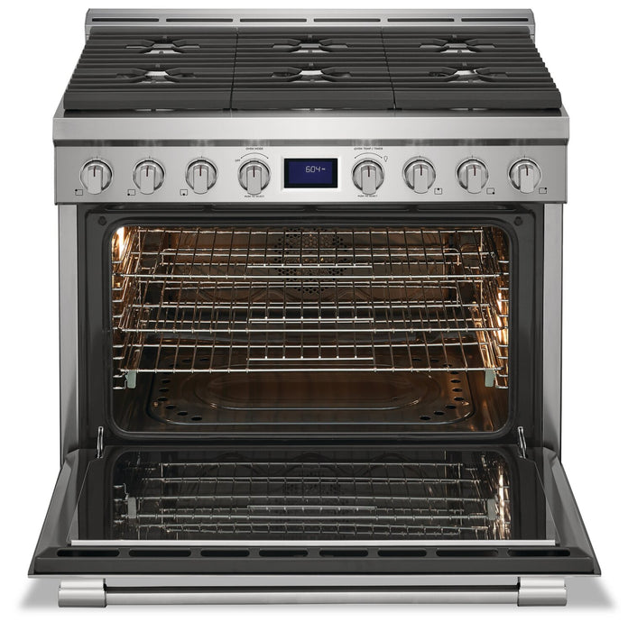 Cuisinière à gaz Frigidaire Professional de 4,4 pi³ à convection véritable avec surface de cuisson à 6 brûleurs - acier inoxydable Smudge-ProofMD - PCFG3670AF