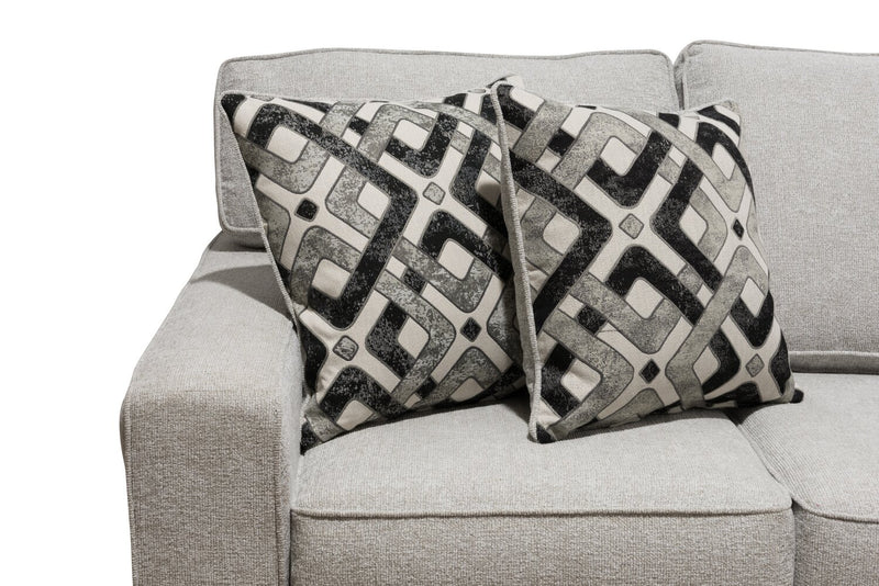 Sofa sectionnel de droite Verona 2 pièces fabriqué au Canada en tissu d’apparence lin avec coussins amovibles - beige