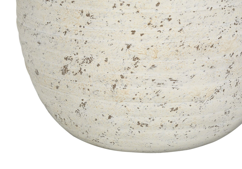 Lampe de table de 20 po béton texturé crème avec abat-jour ivoire