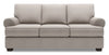 Sofa-lit personnalisable Roll de Sofa Lab de 86 po fabriqué au Canada en tissu d’apparence lin avec accoudoirs enroulés - gris Pax Slate