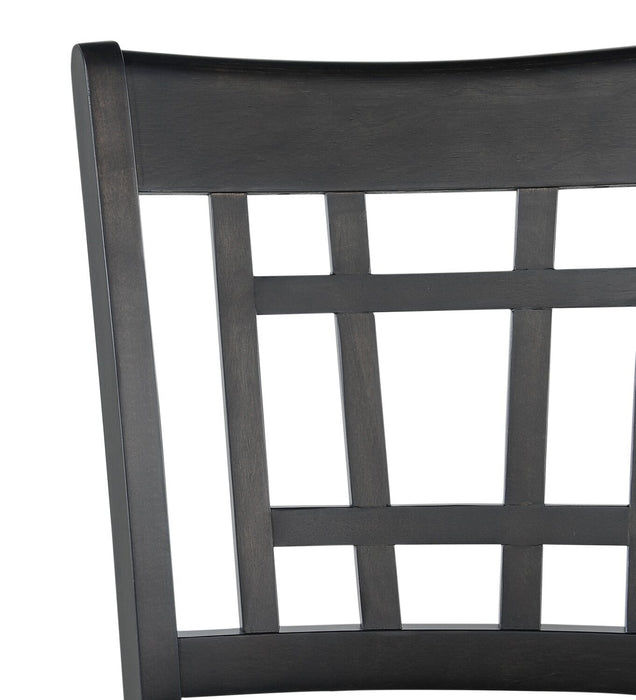 Chaise de salle à manger Dena de hauteur comptoir en tissu de cuir végétalien - grise