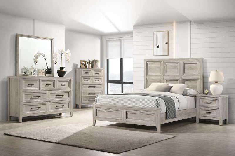 Commode Lara de 60,6 po (L) x 38 po (H) à 7 tiroirs pour la chambre à coucher - gris antique