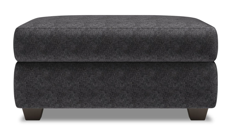 Pouf de rangement personnalisable The Trunk de Sofa Lab de 39 po fabriqué au Canada en tissu de chenille - gris Luxury Charcoal