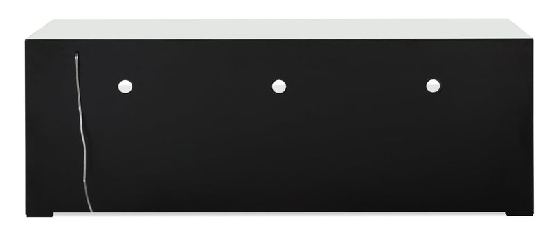 Meuble pour téléviseur somptueux Oakley de 59 po avec rangement et système de gestion des câbles pour téléviseurs jusqu’à 65 po - argenté