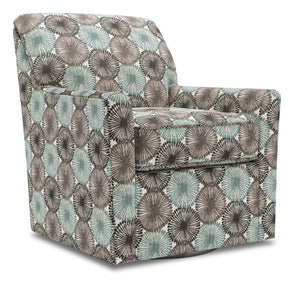 Fauteuil d’appoint pivotant Sofa Lab personnalisable de 31 po fabriqué au Canada en tissu - Midnight multicolore