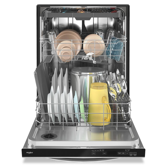 Lave-vaisselle encastré Whirlpool de 24 po et de 47 dBA avec commandes sur le dessus et 3e panier - acier inoxydable résistant aux traces de doigts - WDT750SAKZ