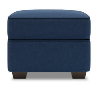 Pouf Roll de Sofa Lab de 24 po fabriqué au Canada en tissu d’apparence lin - bleu Pax Navy