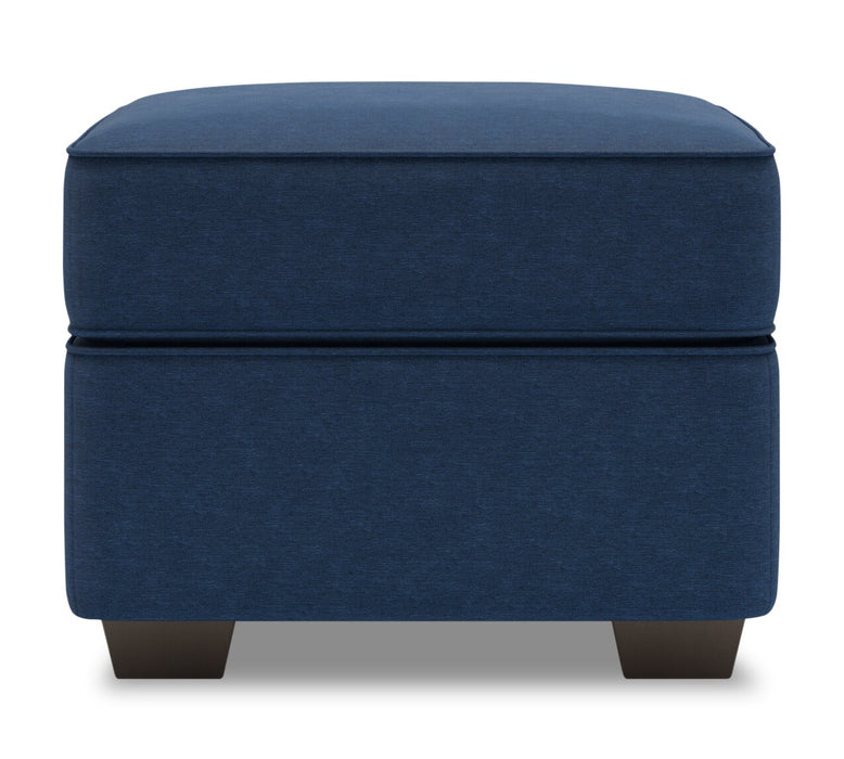 Pouf personnalisable Roll de Sofa Lab de 24 po fabriqué au Canada en tissu d’apparence lin - bleu Pax Navy